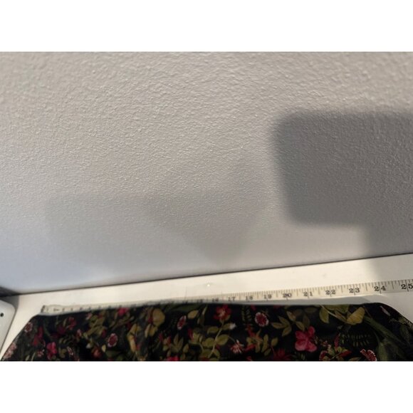 Terra & Sky Womens Top Sz 0X 14W Plus Black Floral WhimsiGoth FairyGoth Mesh Net - Picture 6 of 10